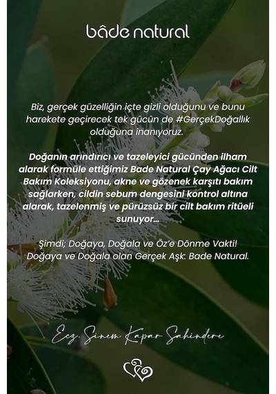 Bade Natural Çay Ağacı Akne Karşıtı Ve Gözenek Sıkılaştırıcı Tonik 100 ML