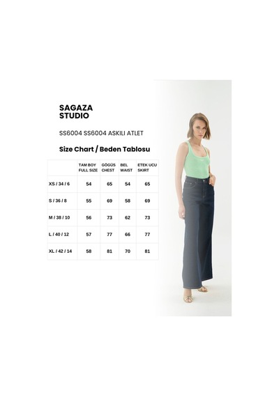 Sagaza Studio Ss6004 Geniş Asklı Atlet Mint