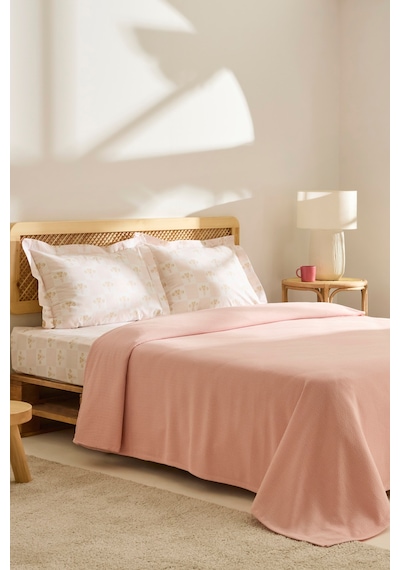Kaşmir Home Runa %100 Pamuk Çift Kişilik Pike Takımı Rose Rose
