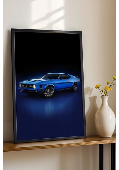Saturn 1971 Ford Mustang Mach 1 Çerçeveli Tablo Erkek Odası İçin Modern Araba Duvar Dekoru Classic Car Collection