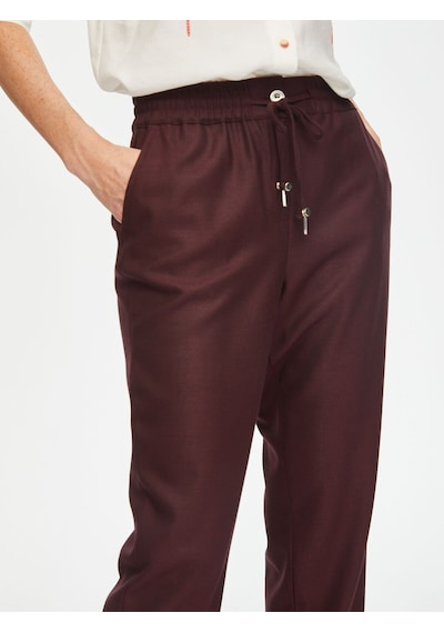 Faik Sönmez Beli Lastikli Comfort Fit Stretch Dokuma Pantolon 69492 U6949242 Mürdüm