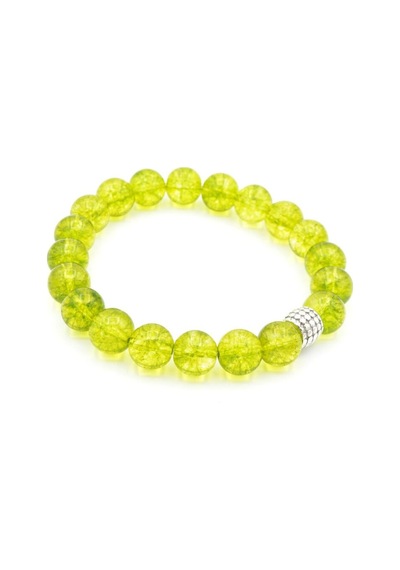 Murty99 Hakiki Doğal Olivin Peridot Taşı Bileklik 10 Mm Yeşil