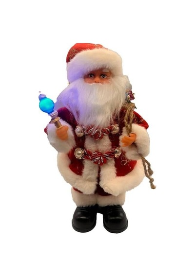 30 Cm Lambalı Yeşil Ekoseli Hareketli Ve Sesli Noel Baba Işıklı Özel Tasarım Yılbaşı Dekor Figürü Diğer