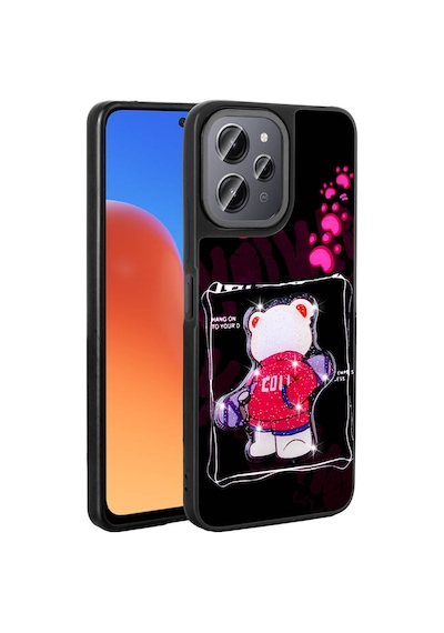 Zore Redmi 12 4g Kılıf Parlayan Kabartmalı İkonik Figürlü Nvth Amas Silikon Kapak - Pembe