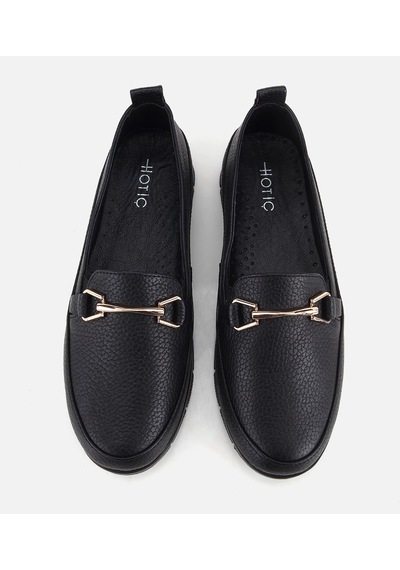 Hotiç Kadın Deri Siyah Zincir Detaylı Comfort Günlük Loafer 01ayh334730a100 01ayh334730a100