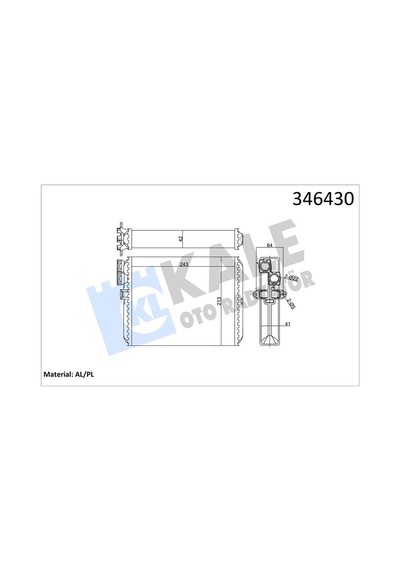 Kale 346430 Kalorifer Radyatörü Volvo S60/s80/v70/xc70/xc90 98 9171503 Adet