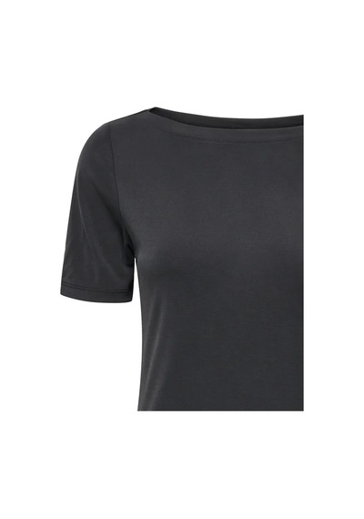 Only Kadın Kayık Yaka Siyah T-shirt - 15367559 Siyah