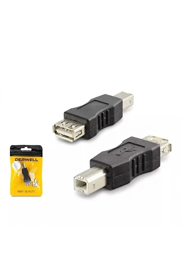 Usb-b Printer Erkek To Usb-a Dişi Adaptör Usb Yazıcı Çevirici Adaptör Kare Uç Usb Printer Aparat Black