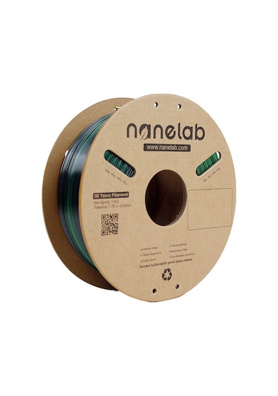 Nanelab Üç Renk Silk Pla Filament - Altın-yeşil-siyah - 1.75mm - 1kg