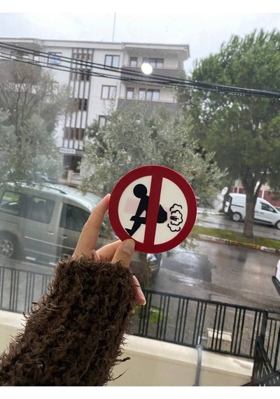 Osuruk Tabelası - Osurmak Yasak Eğlenceli Tabela - No Fart Kırmızı-beyaz