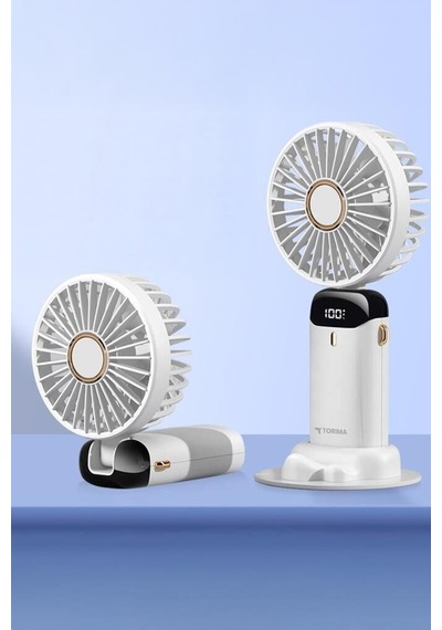 Özel Seri Şarjlı Masaüstü Vantilatör Mini Fan F19 Lacivert Ev Aletleri Ofis Fanı