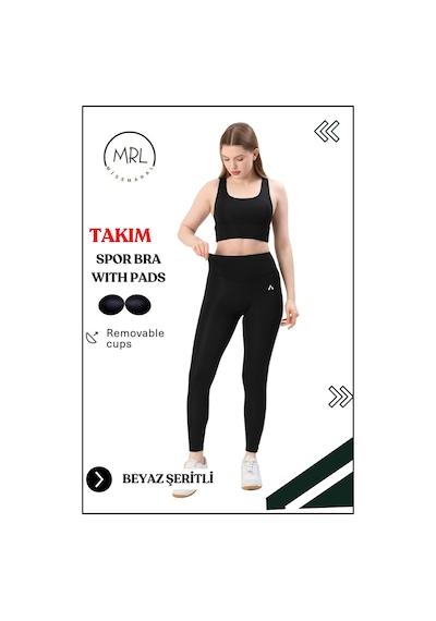 Missmaral Kadın Spor Takım Yüksek Bel Tayt Pedli Büstiyer Sport Team High Waist Padded Bustier Black 3054 Siyah Beyaz Missmaral Kadın Spor Takım Yüksek Bel Tayt Pedli Büstiyer Sport Team High Waist Padded Bustier Black 3054 Siyah Beyaz