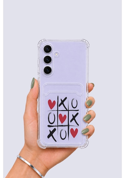 Hepsi Samsung Galaxy Uyumlu S25 Fe Kartlıklı Xoxo Desenli Kılıf Najmaddin Çok Renkli