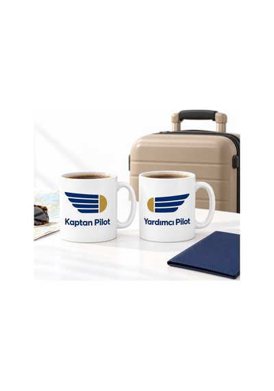 Storeşahin Kaptan Pilot Ve Yardımcı Pilot 2'li Porselen Kupa Seti - Model 405 Shn0720 Çok Renkli