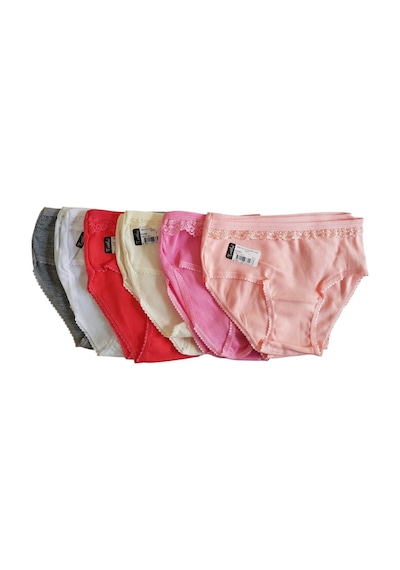 Tutku 0834 Kız Çocuk Ince Bel Pınar Bato-slip-külot - 12'li Kombin Çok Renkli