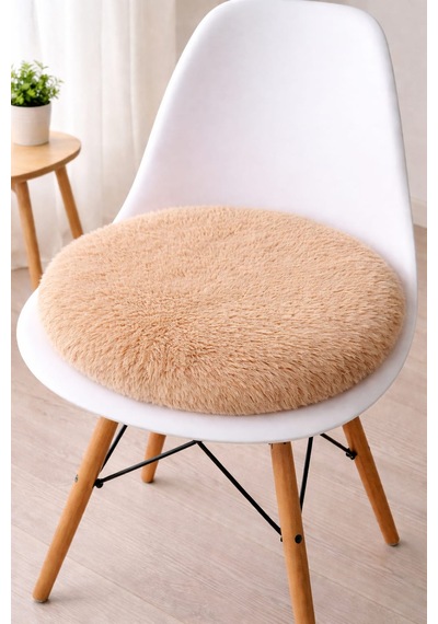 2 Adet Yuvarlak Sandalye Minderi 40cm Kahverengi
