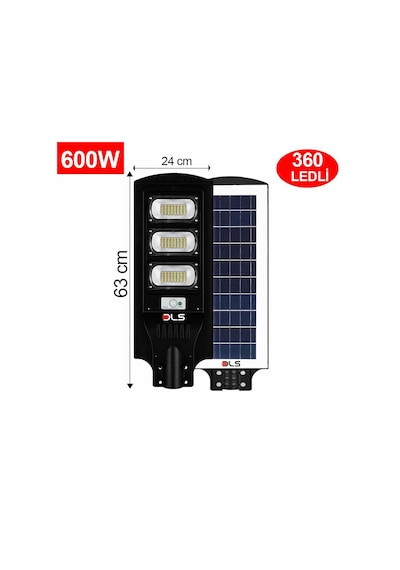 Dls 600w Solar Güneş Enerjili Led Bahçe & Çevre Aydınlatma Lambası Profesyonel Dış Mekan 201-600