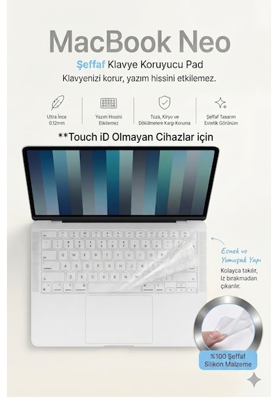 Macbook Neo 13 İnç A3404 İle Uyumlu Uyumlu Klavye Koruyucu Diğer