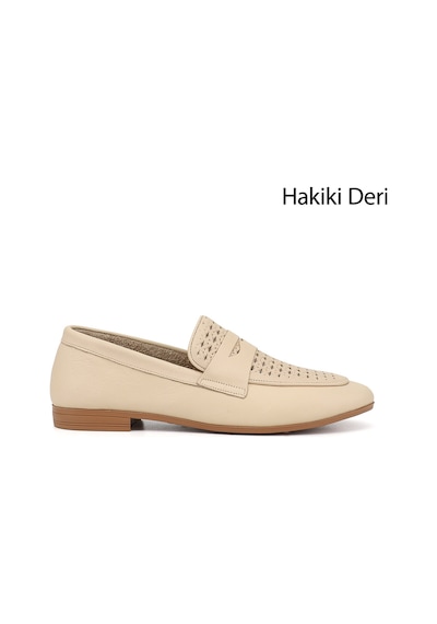 Gönderi(R) Gönderi R Kadın Bej Antik Baskılı Hakiki Deri Loafer Dyza75645197 Bej