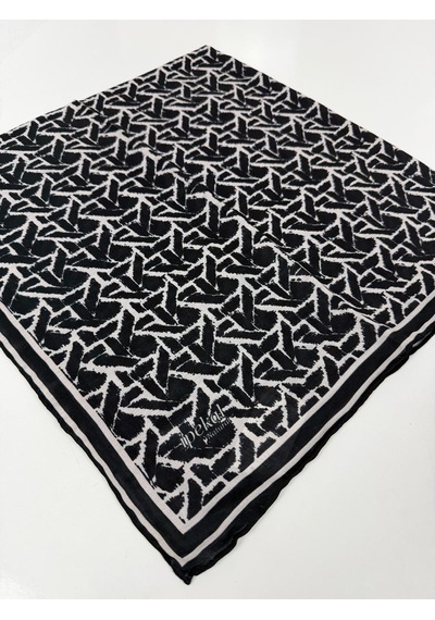İpekal Soft Pamuk Eşarp-90 X 90 -06099 Siyah-gümüş