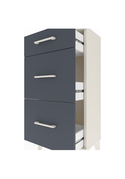 Arges Komodin 3 Çekmeceli 44x30x96 Aytaşı-antrasit Aytaşı