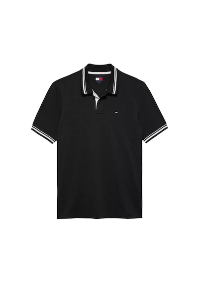 Tommy Hilfiger Erkek Tipped Polo Yaka T-shirt - Siyah-8454 Black