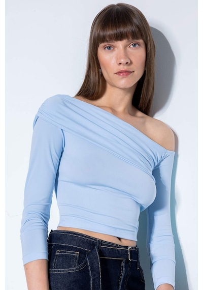 Defacto Slim Fit Omuzu Açık Basic Düz Uzun Kollu Bluz D4559AX24AUBE745 Mavi Defacto Slim Fit Omuzu Açık Basic Düz Uzun Kollu Bluz D4559AX24AUBE745 Mavi