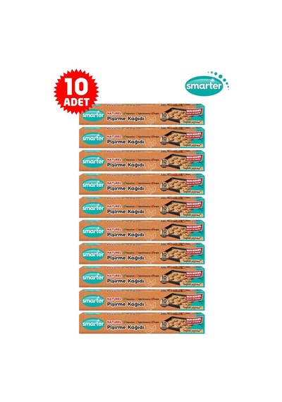 Smarter Naturel Ağartılmamış 10 Paket Yağlı Pişirme Kağıdı 10 Lu X 10