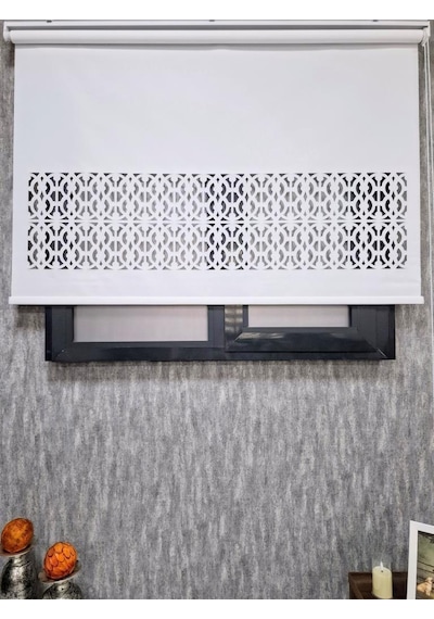 Bbb Lazer Kesim Stor Perde Kalın Kumaşlı Beyaz Renk Lzr314 Beyaz