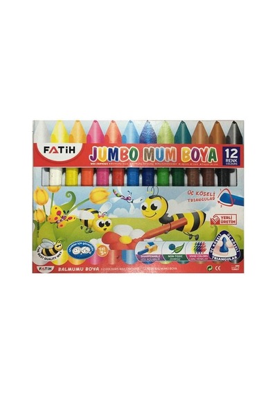 12 Renk Wax Crayon Boya Kalemi Çok Renkli