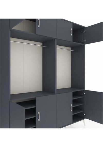 Hyperion Gardrop 10 Raflı 8 Kapaklı 2 Askılı 176x44x221 Antrasit-antrasit Antrasit Hyperion Gardrop 10 Raflı 8 Kapaklı 2 Askılı 176x44x221 Antrasit-antrasit Antrasit