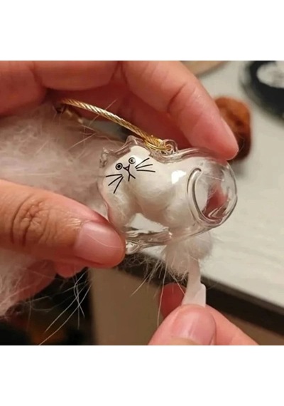 Özel Üretim Hatıra Aksesuar Kedi Şeffaf Anı Anahtarlığı - Kedi Figürlü - Karışık Model