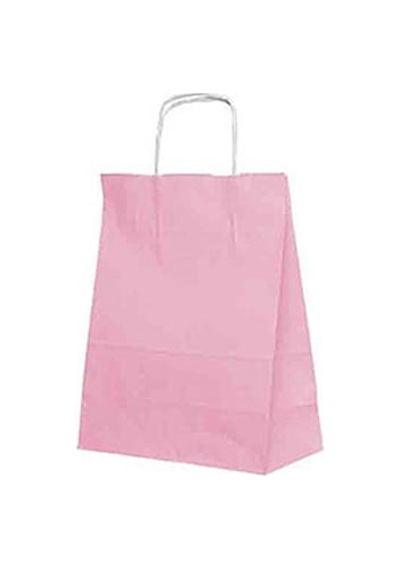 Roll-up Kraft Çanta Pembe Büyük Boy 31x41cm 25 Adet 6'li Paket