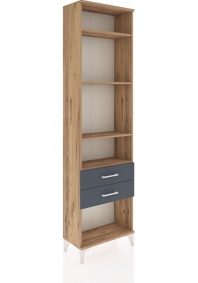 Arges Dolap 4 Raflı 2 Çekmeceli 60x30x221 Çam-antrasit Atlas Çam