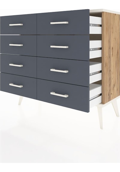 Arges Şifonyer 8 Çekmeceli 88x30x80 Çam-aytaşı/antrasit Aytaşı/antrasit Arges Şifonyer 8 Çekmeceli 88x30x80 Çam-aytaşı/antrasit Aytaşı/antrasit