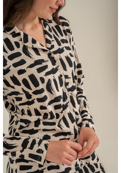 Pierre Cardin Kadın Krem Gömlek Pijama Takımı Pc9301-s-v1 Pc9301-s-v1