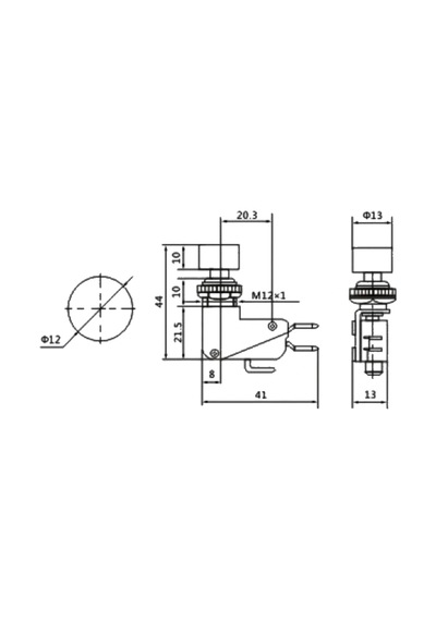 Ic-176e Micro Switch Kırmızı Butonlu Ø12mm
