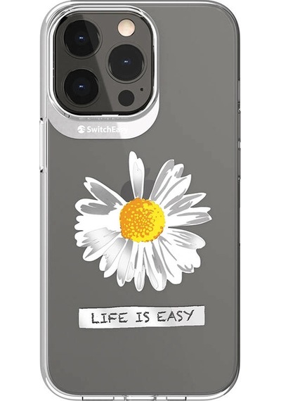 Apple Uyumlu iPhone 13 Pro Kılıf Çift Imd Baskılı Lisanslı Switcheasy Artist Daisy Kapak Renksiz