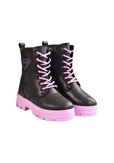 Mini Bonito Kız Çocuk Kalın Pembe Tabanlı Bot & Bootie Lila