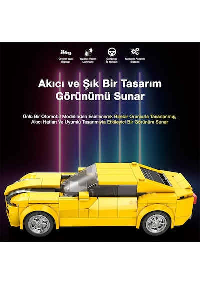 Reobrix Creator 818 Chevrolet Camaro Spor Araba Yaratıcı Yapı Blok Seti Building Blocks - 327 Parça