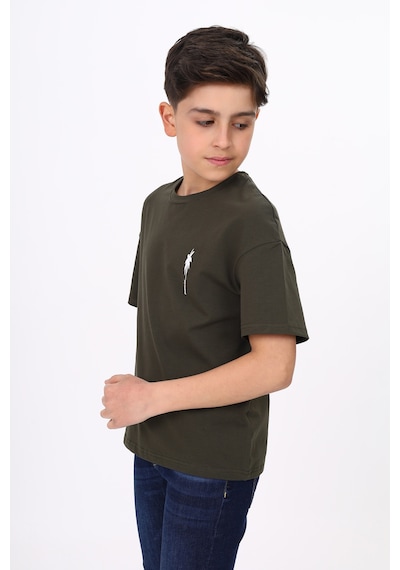 Toontoy Kids Toontoy Erkek Çocuk Palmiye Ağaç Baskılı Tişört Haki