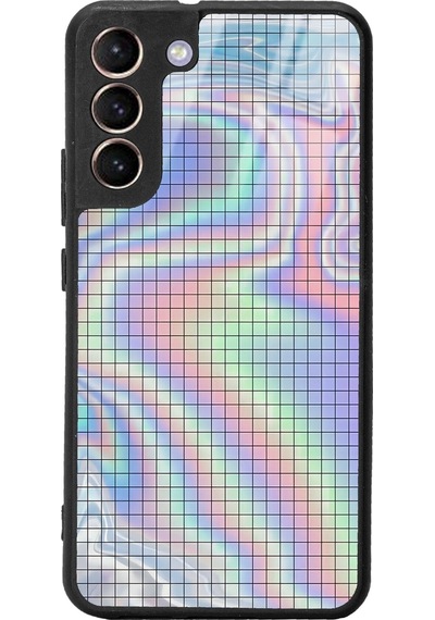 Samsung Uyumlu S22 Plus Neon Dama Tasarımlı Glossy Telefon Kılıfı Siyah