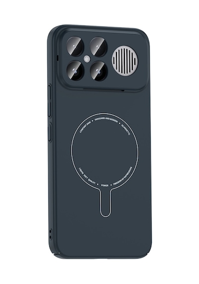 Adige Xiaomi Poco F8 Ultra Kılıf Elio Kablosuz Şarj Özellikli Kamera Korumalı Sert Pc Lacivert