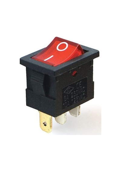 Switch - "118" - Kare On/Off Anahtar - Kırmızı Işıklı - 3 Pin