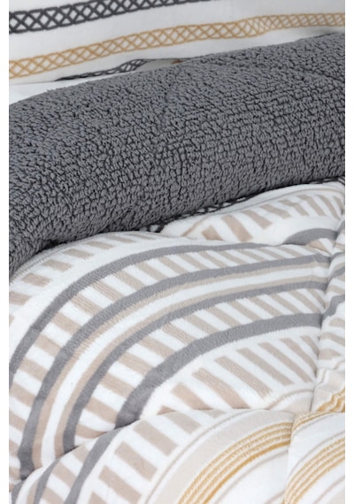 Merinos Comforter Çift Kişilik Yorgan Seti - Gri