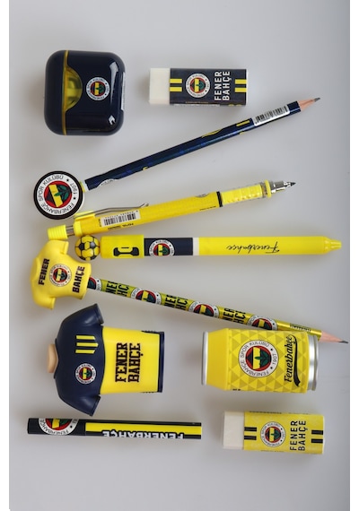 Lisanslı Fenerbahçe 12 Parça Kırtasiye Seti Jel Kalem,pods Kalemtraş,silgi Tepeli Kurşun Kalem Diğer