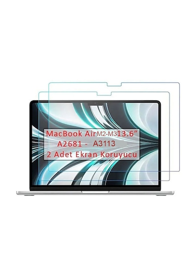 MacbBok Air Uyumlu M2 M3 13.6" A2681 A3113 Set Kılıf Kapak Klavye Ekran