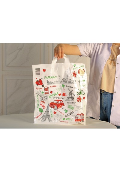 Eczane Poşeti Bio Körüklü Avrupa Temalı 50'li 40 x 5 x 45 CM