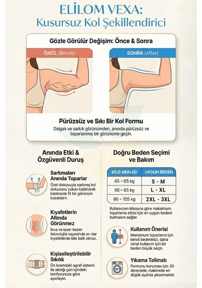 Kol Ve Sırt Korsesi Önden Agraflı, Destekli Tasarım Vexa Ten
