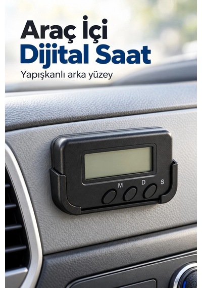 Kronometreli Oto Saat Alarm Ve Dijital Ekranlı 1 Adet
